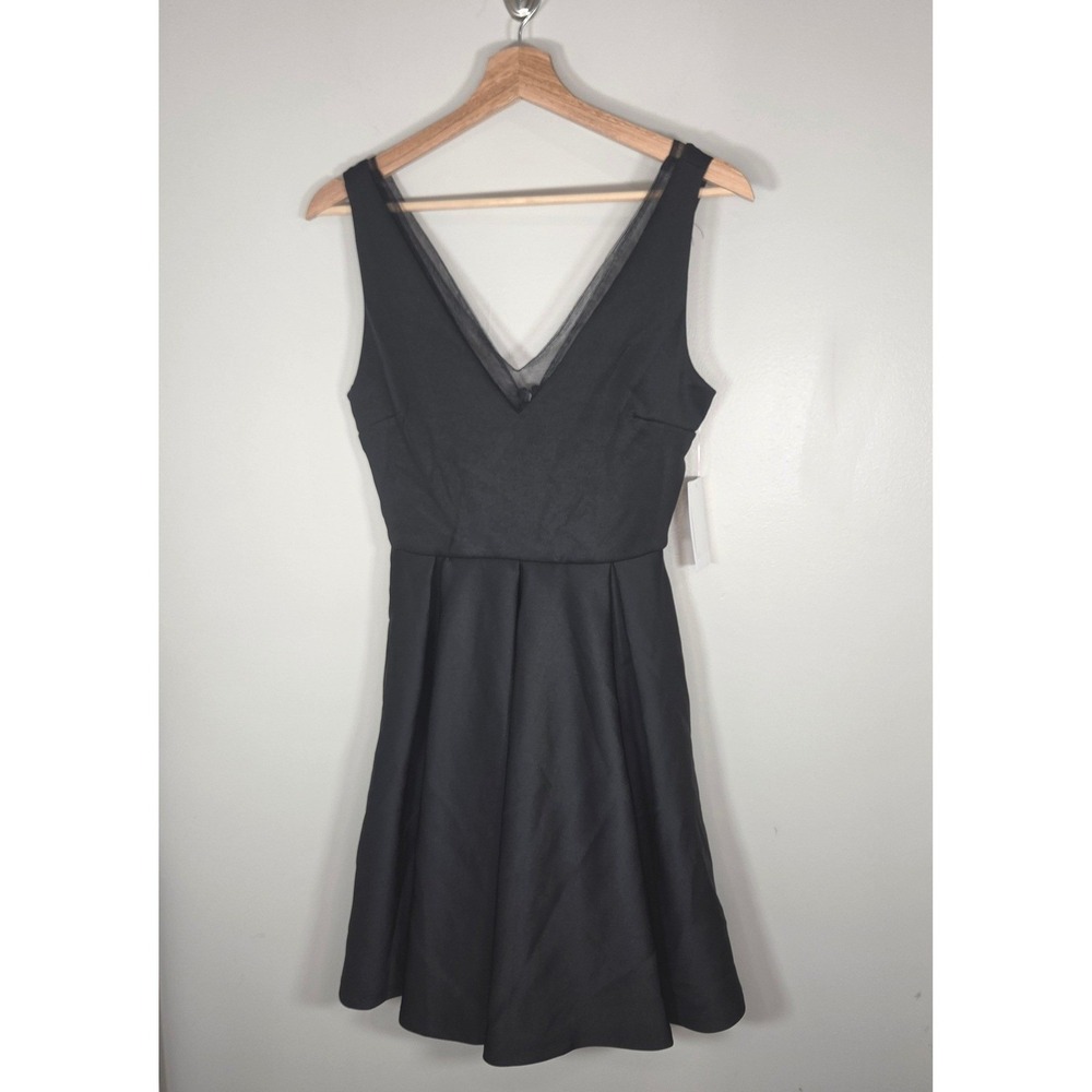 Kalani Hilliker Alyce Paris Black Fit Flare Cocktail Dress Pockets Size S NWT